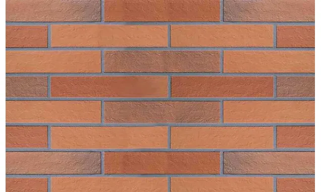 Клинкерная плитка Stroeher Keravette Chromatic 316 patrizienrot ofenbunt рельефная DF8, 240х52х8 мм