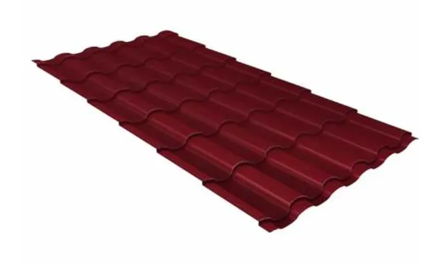 Металлочерепица Grand Line Kredo 0,45 Полиэстер RAL 3005 Красное вино