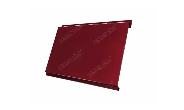 Металлический сайдинг Grand Line Вертикаль 0.45 мм classic Drap ST с пленкой RAL 3005 красное вино