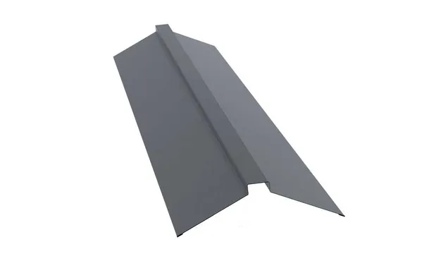 Планка конька плоского 115х30х115 0,45 PE с пленкой RAL 9006 бело-алюминиевый