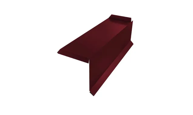 Планка торцевая сегментная 30мм Правая 0,5 Satin с пленкой RAL 3005 красное вино