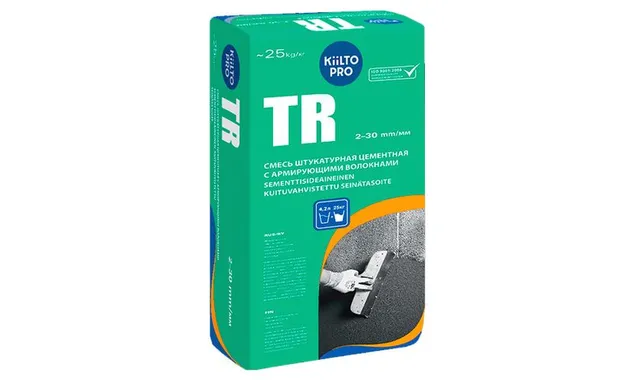 Штукатурка цементная армированная Kiilto TR, 25 кг