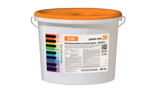 Силиконовая декоративная штукатурка quick-mix SHK Шуба 1,5 мм белая, 25 кг