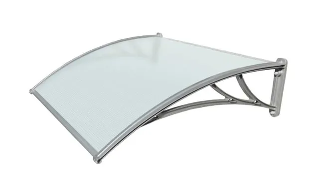 Козырьки Krovent из поликарбоната 1500х930х280 серебристый (сереб. кроншт)