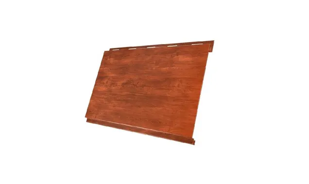 Металлический сайдинг Grand Line Вертикаль 0.45 мм classic Print Elite с пленкой Cherry Wood TwinColor