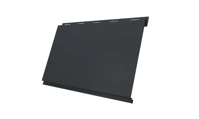 Металлический сайдинг Grand Line Вертикаль 0.45 мм classic Drap с пленкой RAL 7016 антрацитово-серый