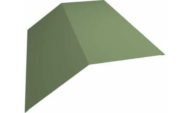 Планка конька плоского 190х190 0,45 PE с пленкой RAL 6019 бело-зеленый