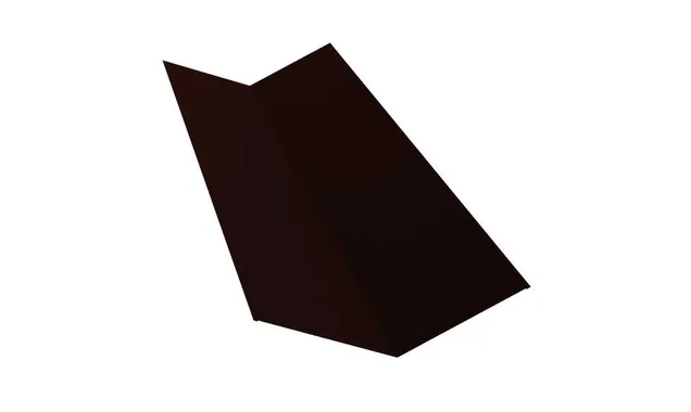 Планка ендовы верхней 145х145 0,5 GreenCoat Pural BT с пленкой RR 32 темно-коричневый (RAL 8019 серо-коричневый)