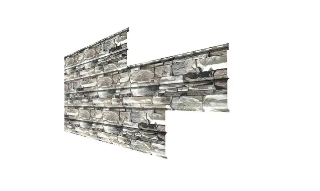 Металлический сайдинг Lбрус-XL-Н Металл-Профиль ECOSTEEL Белый Камень продольный 14х335