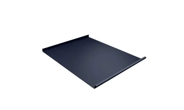 Фальцевая кровля Фальц двойной стоячий Grand Line 0,5 GreenCoat Pural BT RR 23 Темно-Серый Асфальт