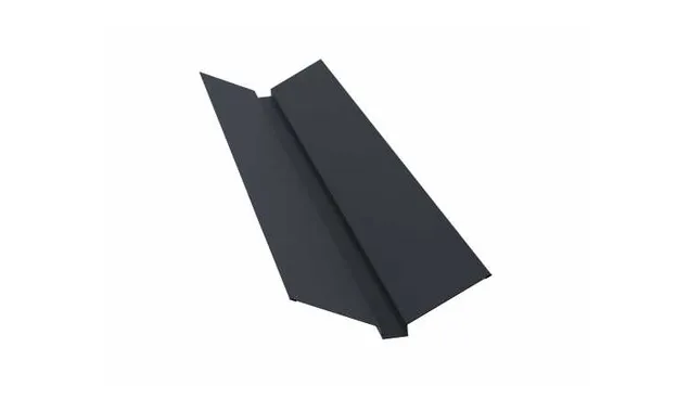 Планка ендовы верхней 115х30х115 0,5 Satin с пленкой RAL 7024 мокрый асфальт