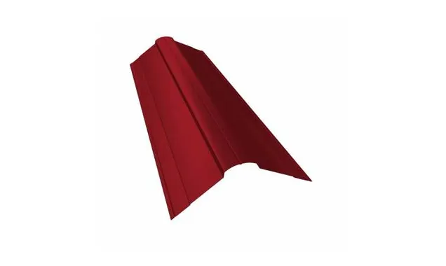 Планка ендовы верхней Grand Line фигурной 100x100 0,45 Полиэстер RAL 3003 рубиново-красный