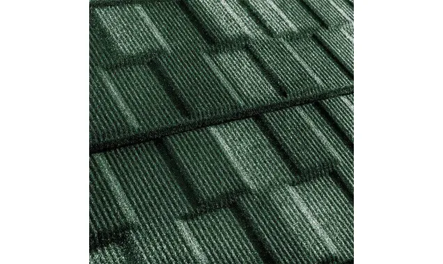 Композитная черепица Метротайл (Metrotile) серия MetroViksen, цвет зеленый, 1330х410 мм