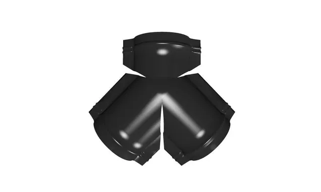 Тройник Y малого конька полукруглого GreenCoat Pural BT, matt с пленкой RR 33 черный (RAL 9005 черный)