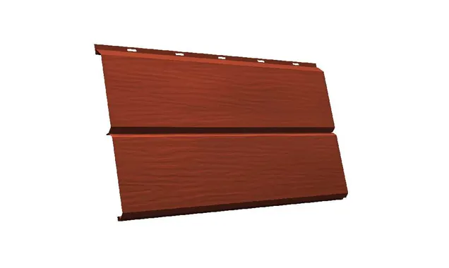 Металлический сайдинг Grand Line ЭкоБрус 3D 0.5 мм GreenCoat Pural BT. matt RR 29 красный (RAL 3009 оксидно-красный)
