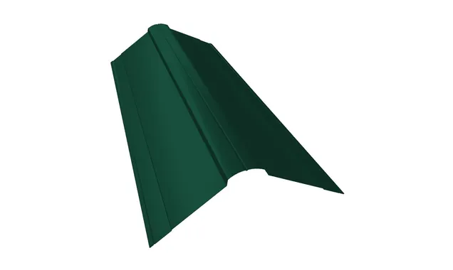Планка конька фигурного 150x150 0,5 Atlas с пленкой RAL 6005 зеленый мох