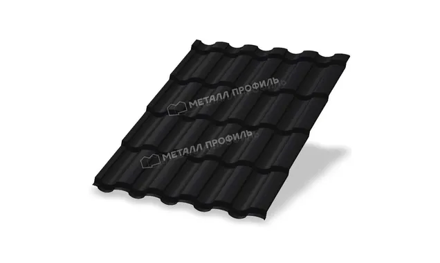 Металлочерепица Металл-Профиль Монтекристо-M 0,5 PURMAN® RAL 9005 Черный темный