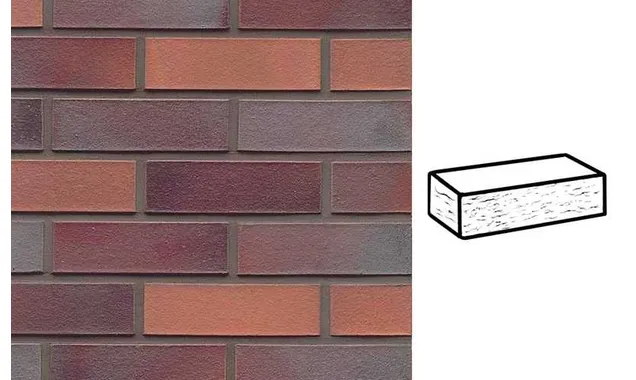 Кирпич клинкерный Muhr 12 Blaurot-bunt рустик, 240х115х71 мм
