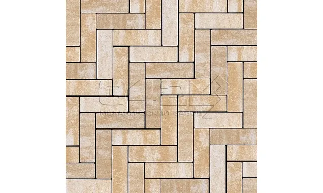 Тротуарная плитка 342 механический завод Паркет 240x80x60мм ColorMix Каракум