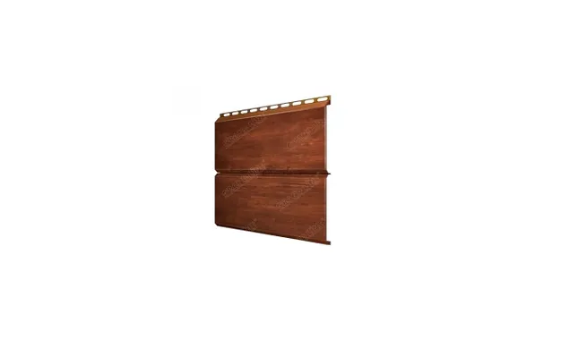 Металлический сайдинг Grand Line ЭкоБрус 0.45 мм 3D Print Elite с пленкой Cherry Wood