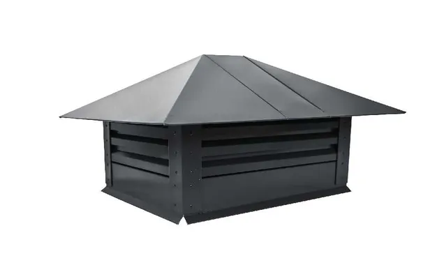 Дымник на трубу с жалюзи 520х390мм 0,5 Satin с пленкой RAL 7024 мокрый асфальт
