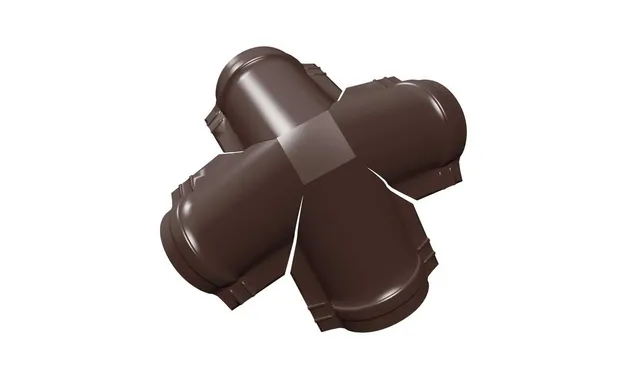 Четверник конька полукруглого Satin с пленкой RAL 8017 шоколад