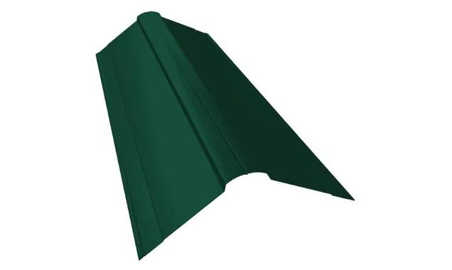 Планка конька фигурного 100x100 0,45 PE с пленкой RAL 6005 зеленый мох