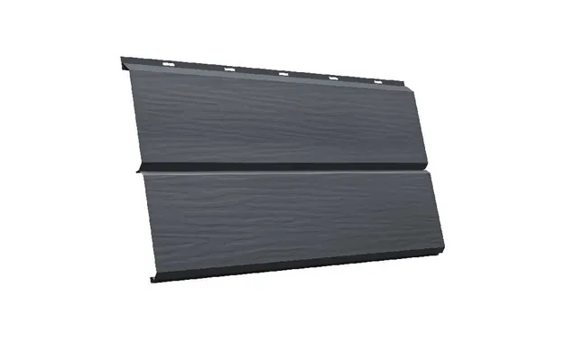 Металлический сайдинг Grand Line ЭкоБрус 3D 0.5 мм Satin Matt RAL 7024 мокрый асфальт