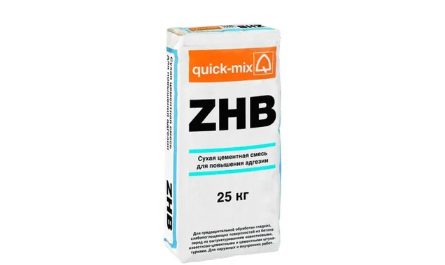 Сухая цементная смесь для повышения адгезии quick-mix ZHB, 25 кг