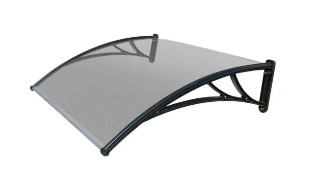 Козырьки Krovent из поликарбоната 1200х930х280 прозрачный (черный кроншт)