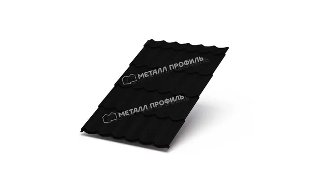 Металлочерепица Металл-Профиль Ламонтерра XL 0,5 VikingMP® E RAL 9005 Черный темный