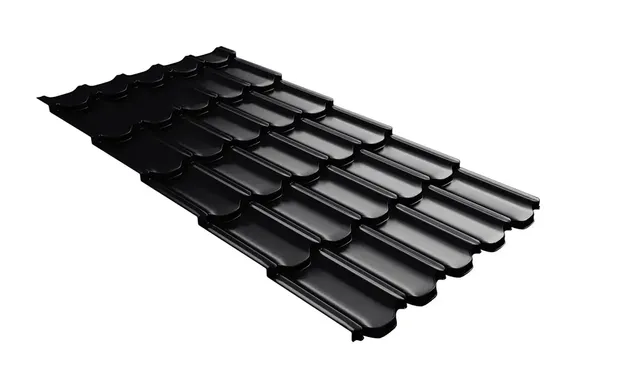 Металлочерепица Grand Line Kvinta plus 0,5 PurPro RAL 9005 Черный | с 3D резом