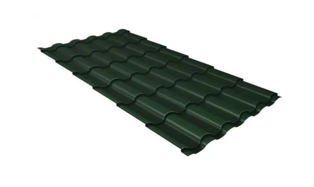 Металлочерепица Grand Line Kredo 0,5 GreenCoat Pural Matt BT RR 11 Хромовая зелень
