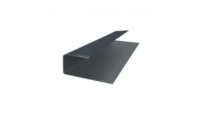 J-Профиль 12мм 0,5 Satin с пленкой RAL 7024 мокрый асфальт (2,5м)