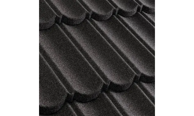 Композитная черепица Метротайл (Metrotile) серия MetroBond, цвет черный, 1330х410 мм