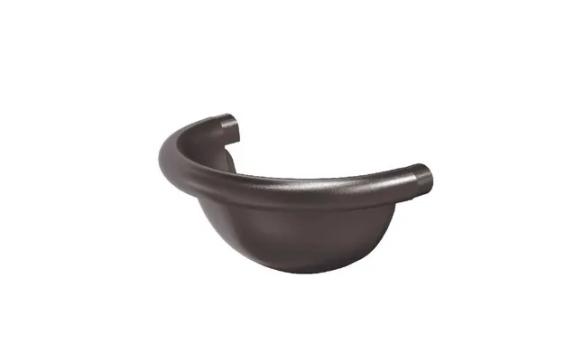 Заглушка желоба полукруглая, 90/125, Тёмно-коричневый матовый (RR32)