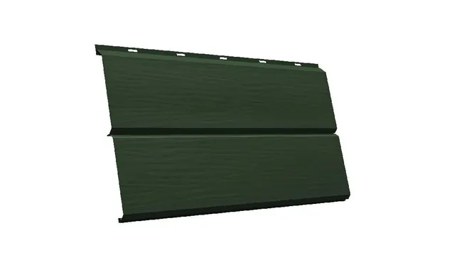 Металлический сайдинг Grand Line ЭкоБрус 3D 0.5 мм GreenCoat Pural BT. matt RR 11 темно-зеленый (RAL 6020 хромовая зелень)