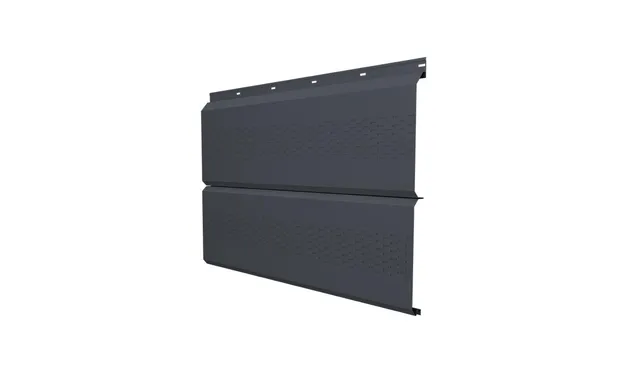 Софит ЭкоБрус с перфорацией 0,345 Grand Line 0,5 Satin RAL 7024 мокрый асфальт