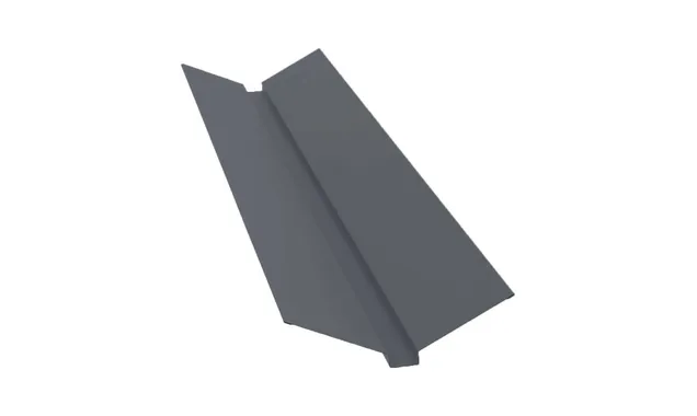 Планка ендовы верхней 115х30х115 0,5 GreenCoat Pural BT, matt RR2H3 (RAL7016 серый антрацит)