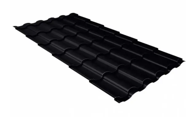 Металлочерепица Grand Line Kredo 0,45 Drap ST RAL 9005 Черный