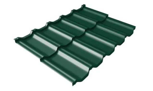 Металлочерепица Grand Line Kvinta Uno 0,5 Quarzit RAL 6005 Зеленый мох