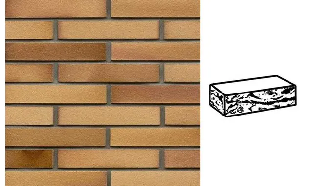 Кирпич клинкерный Muhr 06EG Hellbraun-bunt Edelglanz готик, 290х90х52 мм