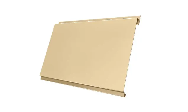 Металлический сайдинг Grand Line Вертикаль 0.45 мм classic Drap ST с пленкой RAL 1014 светлая слоновая кость