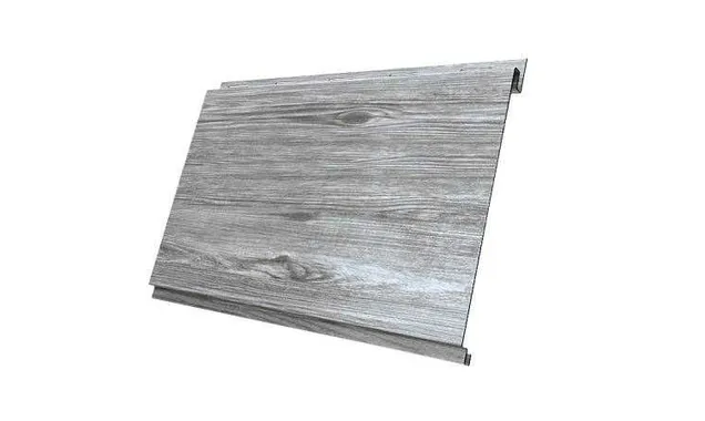 Металлический сайдинг Grand Line Вертикаль 0.45 мм classic Print Premium с пленкой Silver Wood
