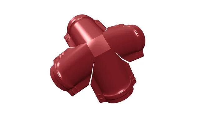 Четверник конька полукруглого Satin с пленкой RAL 3011 коричнево-красный