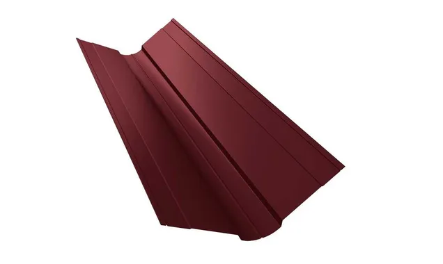 Планка ендовы верхней Grand Line фигурной 100x100 0,45 Полиэстер RAL 3005 красное вино