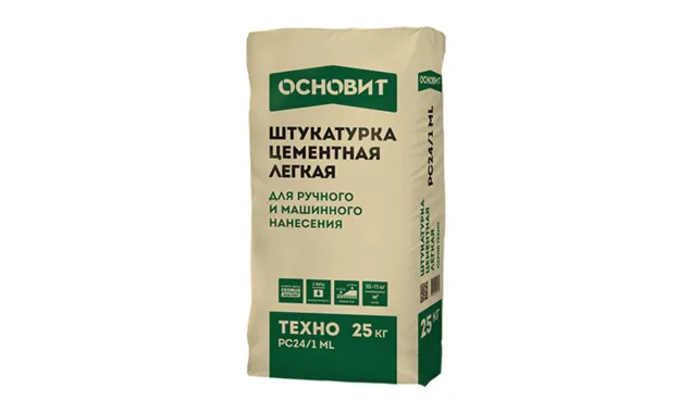 Штукатурка цементная Основит ТЕХНО PC24/1 ML 25 кг