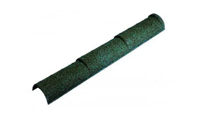 Конек Метротайл (Metrotile) полукруглый тройной, цвет зеленый, 1140х173 мм