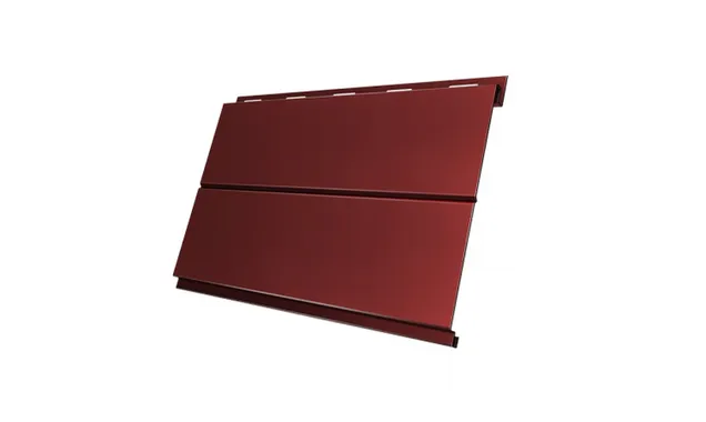 Металлический сайдинг Grand Line ЭкоБрус 0.5 мм Satin с пленкой RAL 3009 оксидно-красный
