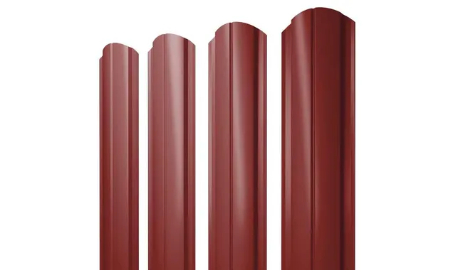 Штакетник Полукруглый Slim фигурный Grand Line 0,45 Полиэстер RAL3011 Коричнево-Красный
